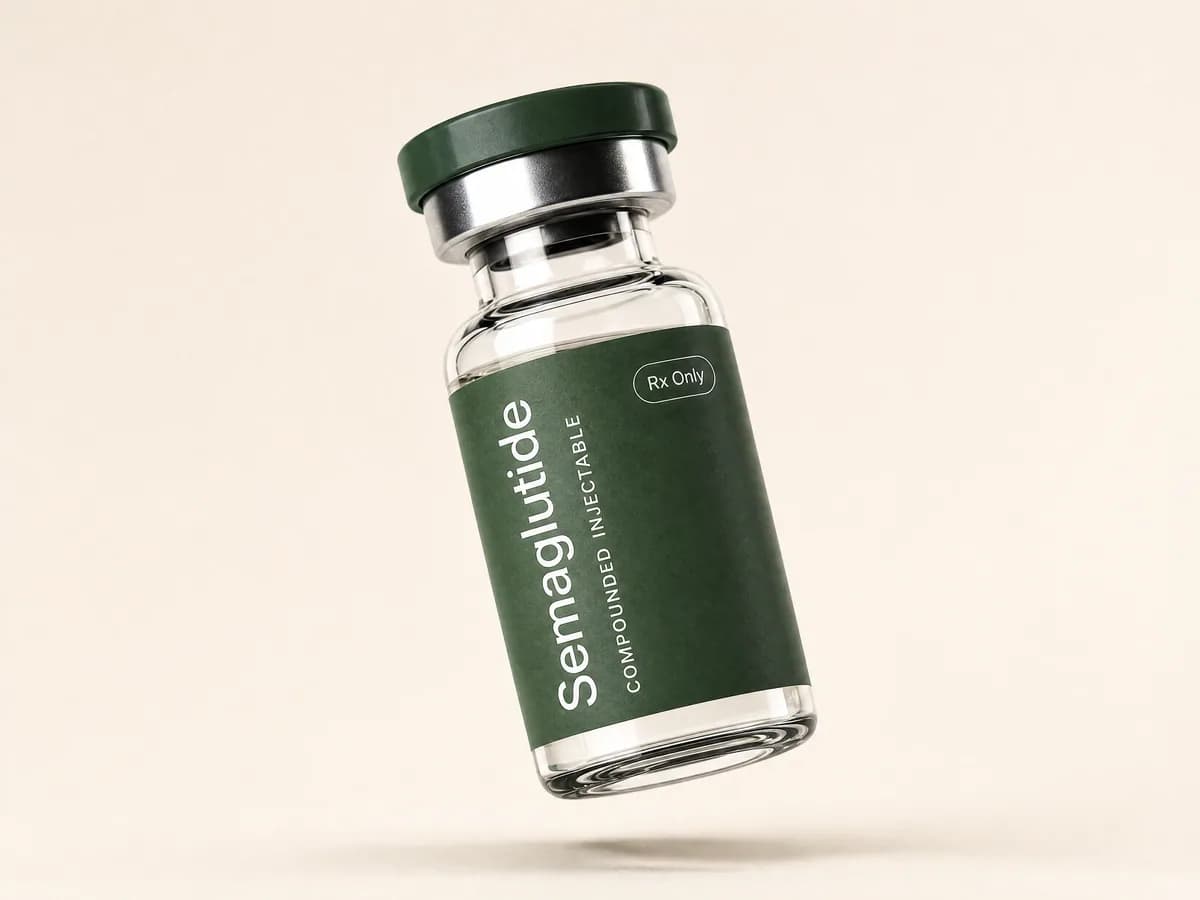 Compounded Semaglutide GLP-1 weight-loss injection vial