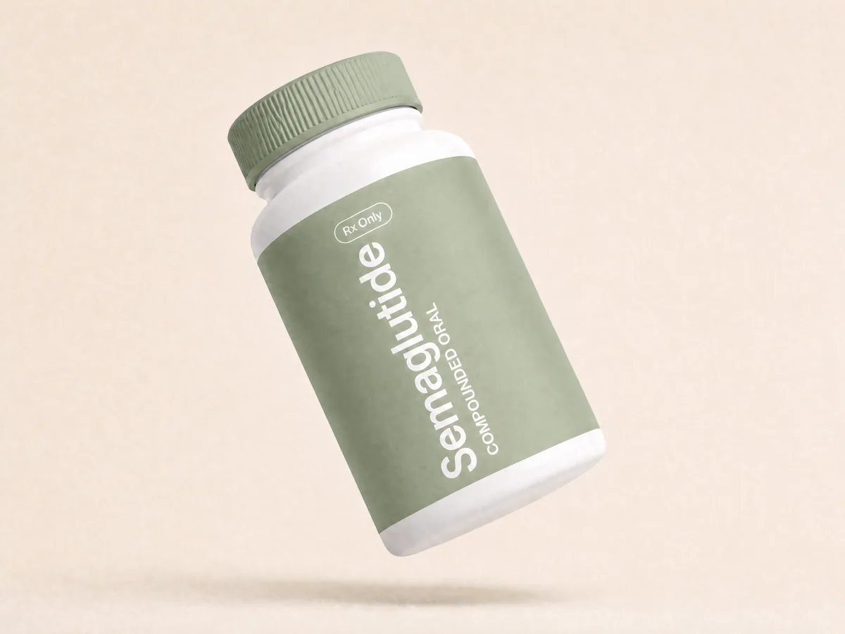 Compounded Semaglutide GLP-1 weight-loss oral tablet bottle